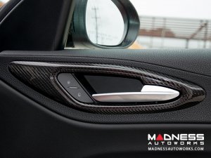 Alfa Romeo Giulia Interior Door Handle Surround Trim Set - Carbon Fiber - Italian Theme Alfa Romeo Giulia Interior Door Handle Surround Trim Set - Carbon Fiber - Italian Theme